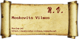 Moskovits Vilmos névjegykártya