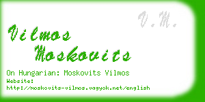 vilmos moskovits business card